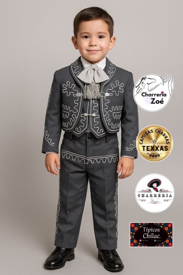 Traje charro Niño Lujo Soutache tallas 1-6 Años