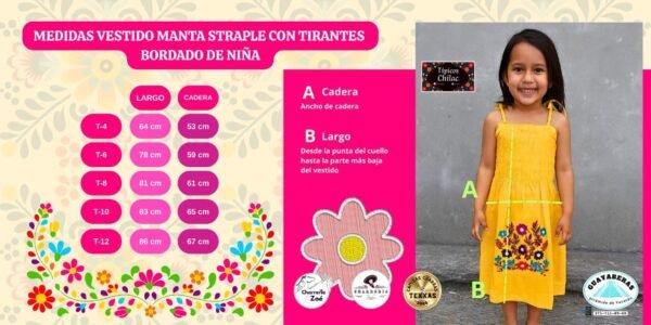 Vestido de Niña Manta Straple Con Tirantes