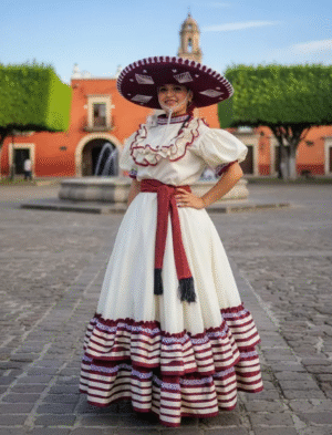 Vestido escaramuza de gala para dama