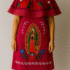 Vestido campesino de manta con bordado de la Virgen
