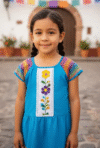 Vestido típico con bordado artesanal para niña