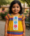Vestido típico con bordado artesanal para niña