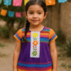 Vestido típico con bordado artesanal para niña
