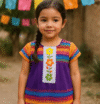 Vestido típico con bordado artesanal para niña