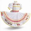 Escaramuza gala bordado, blanco, para niña