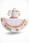 Escaramuza gala bordado, blanco, para niña