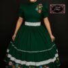 Traje de gala bordado para Escaramuza, verde