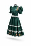 Traje de gala bordado para Escaramuza, verde